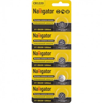 Батарейки NAVIGATOR серии NBT-CR1220-BP5 литиевые