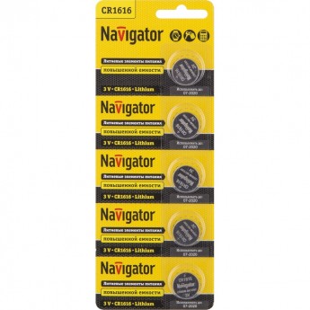 Батарейки NAVIGATOR серии NBT-CR1616-BP5 литиевые