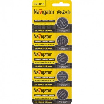 Батарейки NAVIGATOR серии NBT-CR2016-BP5 литиевые
