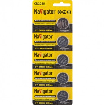 Батарейки NAVIGATOR серии NBT-CR2025-BP5 литиевые