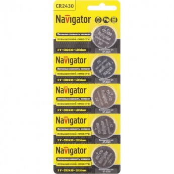 Батарейки NAVIGATOR серии NBT-CR2430-BP5 литиевые