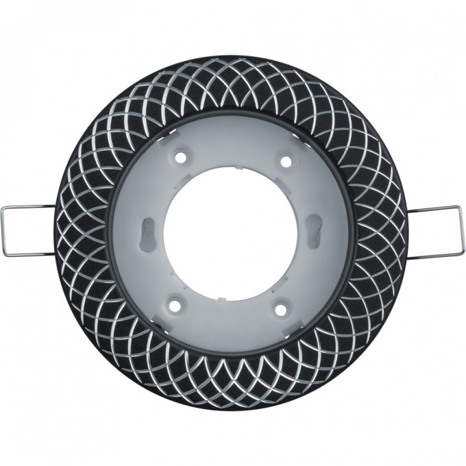 Встраиваемый декоративный поворотный светильник NAVIGATOR серия сетка черный хром серебро NGX-R11-004-GX53