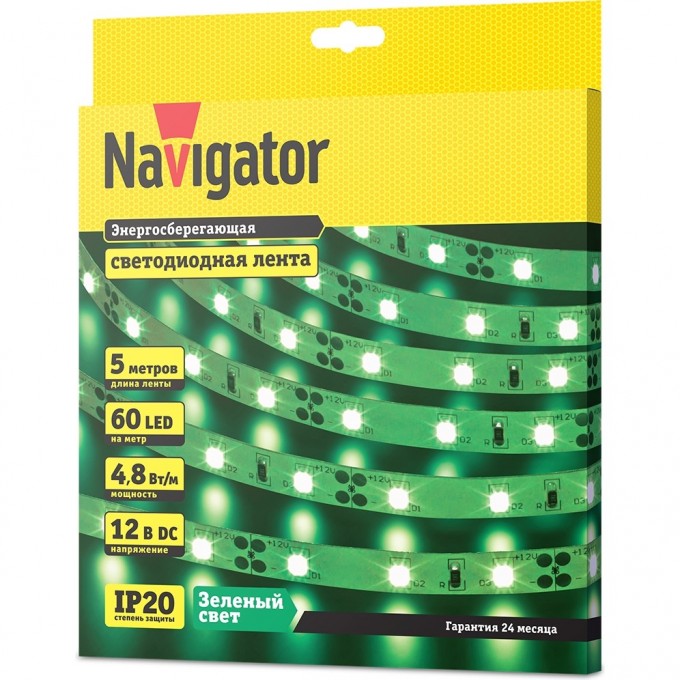 Светодиодная лента NAVIGATOR серии NLS-3528G60-4.8-IP20-12V R5