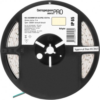 Светодиодная лента NAVIGATOR серии NLS-3528WW120-9.6-IP65-12V-PRO R5 Светодиодная лента NAVIGATOR серии NLS-3528WW120-9.6-IP65-12V-PRO R5