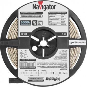 Светодиодная лента NAVIGATOR серии NLS-5050CW30-7.2-IP20-12V-PRO R5