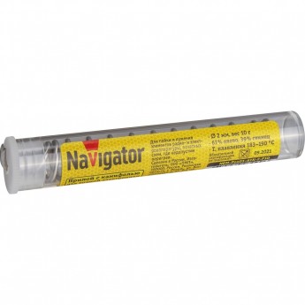 Припой с канифолью NAVIGATOR NEM-Pos01-61K-2-F10 (POS-61, KOLBA, 2 MM, 10 GR)